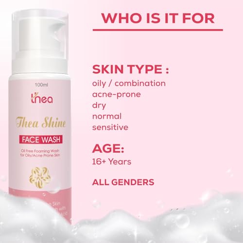 Image of Thea Shine Face Wash 100ml | 1% Salicylic Acid, 1% Glycolic Acid & 5% Aloevera Extract Foaming Face Wash | Meticulously Crafted for Acne, Blackheads, & Clogged Pores | Fights Pimple, Blackheads & Breakouts | Removes Dirt