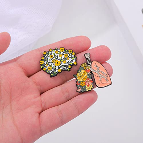 Brooches for Women,Floral Organ Enamel Pins Brain Lung Intestines Stomach Brooches Lapel Badges Cartoon Plant Jewelry Gift for Kids3