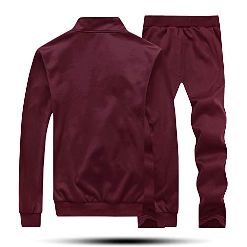 Magnivit Men's Track Suits 2 Piece Jogging Sweat Suits Activewear Sets #1 Wine Red #TOP1