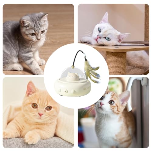 Juguete para combatir el aburrimiento de felinos con rotación recargable 4