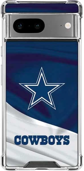 Skinit Funda transparente compatible con Google Pixel 7a, diseño oficial de los Dallas Cowboys de la NFL