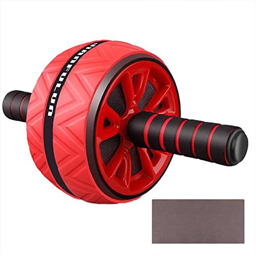 腹筋ローラー アブホイール 腹筋 トレーニング器具 アブローラー 筋トレグッズ 膝保護マット付き エクササイズローラー 耐荷重120kgダイエット器具 腹筋 レッド
