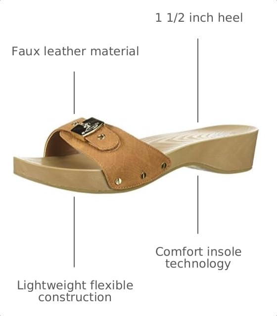 Dr. Scholl's Shoes Women's Classic Sandal Faux Wood Slide Sandal ,Saddle Snake Print,8 - image 2