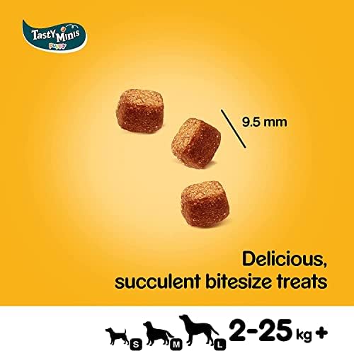 Pedigree Tasty Minis - Puppy treats, chewy cubes with chicken - training treats, Pack of 8 (8 x 125 g)