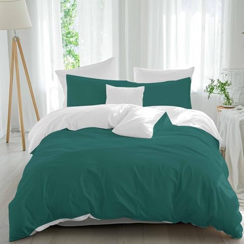 Green Bedding 3 Piece Duvet Cover Set Full Size, Pure
