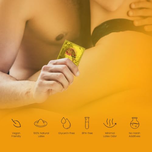 Image of Funtime Banana Flavoured comdoms Pack of 2 (10pc each) | Dotted Ribbed & Contoured Condoms for Maximum Pleasure | Made With Natural Rubber Latex | Lubricated Condoms for High Excitement & Satisfaction