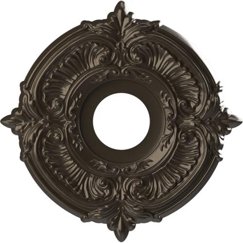 Ekena Millwork 13"OD x 3 1/2"ID x 3/4"P Attica Thermoformed PVC Ceiling Medallion (Fits Canopies up to 5"), Metallic Dark Bronze