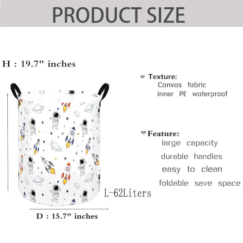 Image of Kids Laundry Hamper Clothes Gift Basket Storage Laundry Baskets Organizer Bin with Handles for Nursery Room
