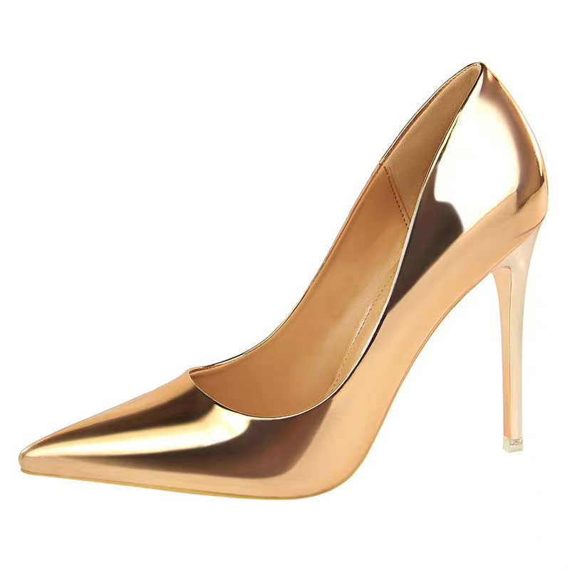 ChaiRong Zhou High Heels Womens Pointed Toe Slip on Stilettos Party Wedding Pumps Basic Shoes2