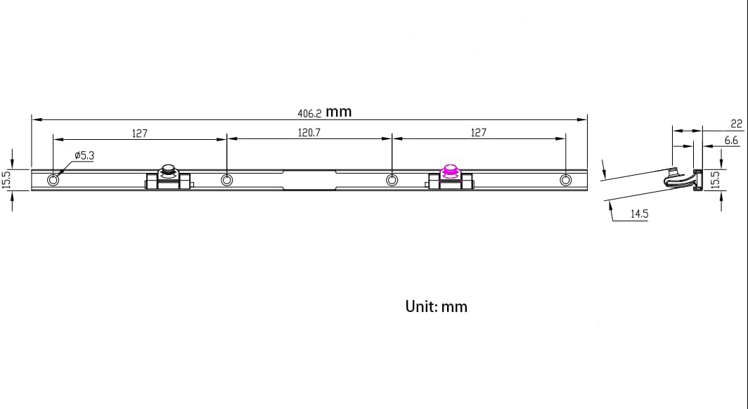 Track:Canwindoor Awning Window Operator Track Replacement, Pivot Slide Track for Wide Awning Window Operator, Model ELITE04-3SS