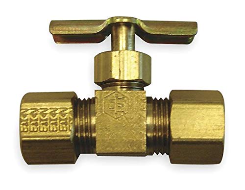 Eaton WEATHERHEAD Needle Valve, Straight, Brass, 3/16 in, Tube