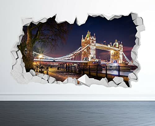STICKER MURAL LONDRES ASPECT 3D - STICKER MURAL PONT DE LONDRES CHAMBRE SALON