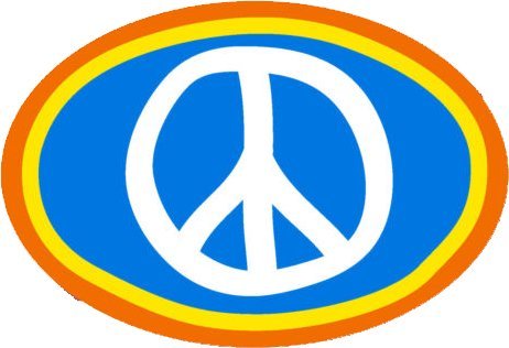 Phil Gossett Peace Sign – Oval Small Bumper Sticker or Laptop Decal (3.5" x 5")
