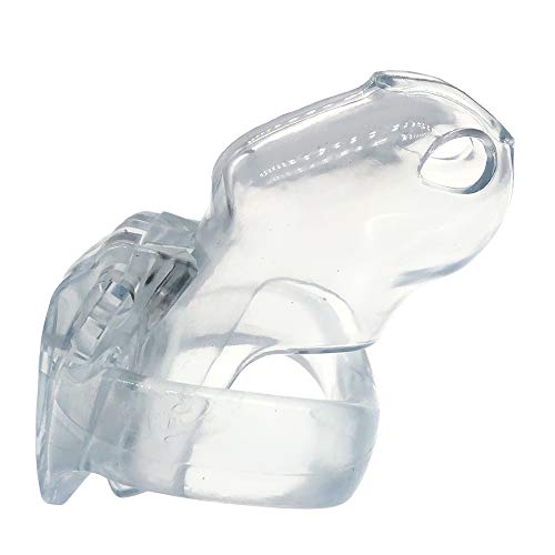 Image of HT-V4 Chastity Cage for Men | 5 Adjustable Wide Rings & 6 Colors | Beginner-Friendly | Adult Sex Toy with Sizing Guide (Transparent, Small)