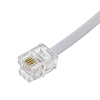 Vista 2 de Rj11 6P4C Cable de extensión de teléfono modular Cable de línea de cable de cable de 10 pies de longitud - 5 piezas