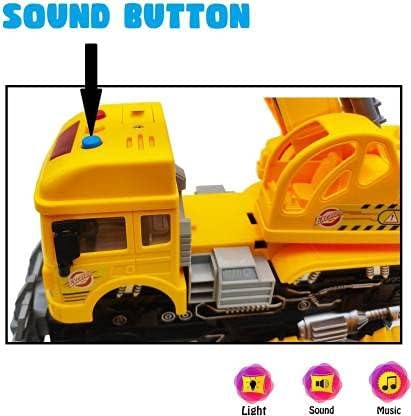 DUWOL 6x6 Excavator Truck Toy β Monster 6-Wheel Friction Powered Construction Vehicle with Light, Sound & Deformation Function, Push & Go Toy with Moving Parts for Kids 1