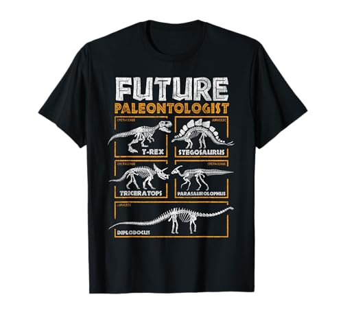 Future Paleontologist Dinosaur Fossil T-Rex Kids Boys Retro T-Shirt