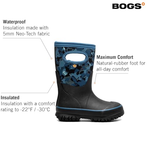 Image of BOGS Grasp Kids Waterproof Rain Boots, Insulated Winter Snow Boots | Winter Boots, for Rain, Snow & Mud with Easy Pull-On Handles for Toddlers, Boys & Girls, All-Weather Protection