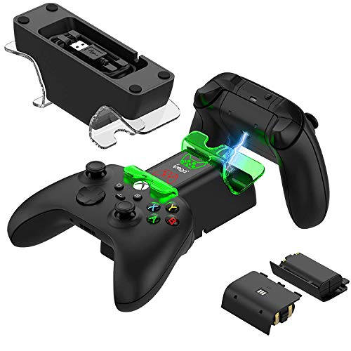 Controller Battery Pack Rechargeable for Xbox Series S/X, LETPLY Dual Controller Charging Station Dock for Xbox Series S/X with 2 Pack 1000mAh Rechargeable Batteries for Xbox Series S/X Controllers