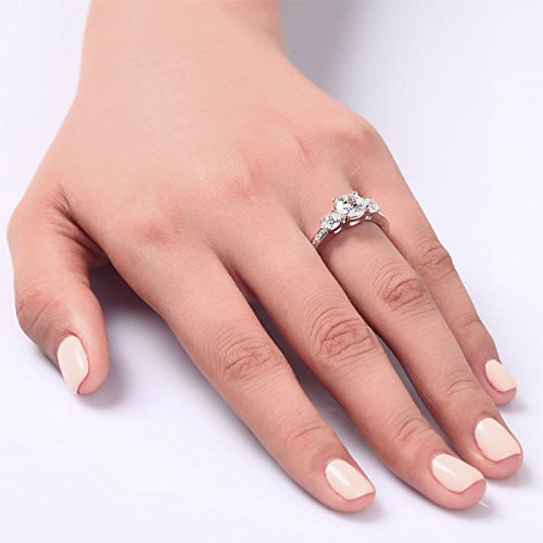 Anello Donna Trilogy in Argento 925 Rodiato con Zirconi Bianchi a Taglio Diamante