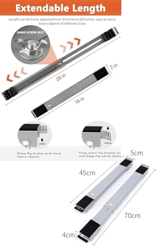 Image of Washing Machine Refrigerator Mobile Base, Washing Machine Stand Multi Functional Movable Adjustable Base, Appliances Roller Pairs Heavy Duty, for Dryer and Refrigerator