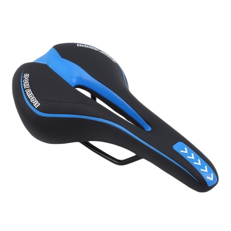 Selle de vélo VTT confortable avec rembourrage ergonomique bleu