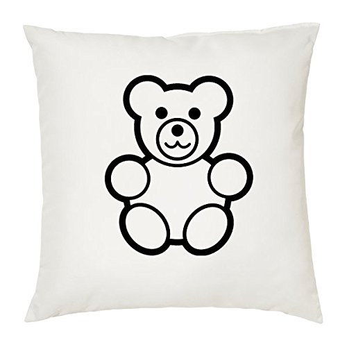 ShopTwiz Teddy Bear Printed Cushion Cover 12 inch (Cushion Included)
