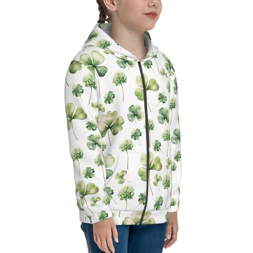 St Patrick's Day3 Kid Hoodies Boys Zip Up Sweatshirts Girls Pullover with Pocket4