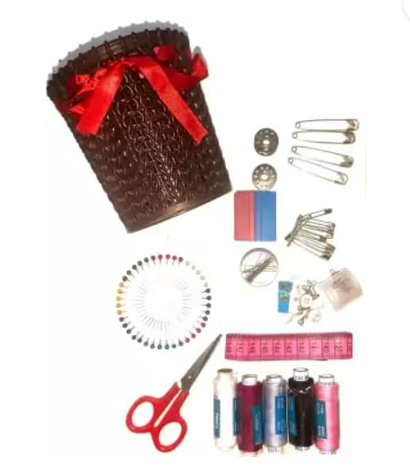 KHUSHA CREATIONS Sewing kit, Daily Needs Multipurpose Travel Kit with All Sewing Accessories, Threads & Stitching Material 1