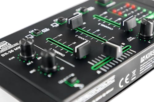 Pronomic DX-26 MKII DJ-Mixer - 3-Kanal Mischer mit Cue-Funktion - 2x Line/Phono-Kanal - Mikrofon- und Kopfhöreranschluss