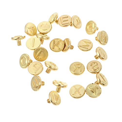 PLAFOPE Juego De Puntas Para Quemar Madera Pirograbador 28 Piezas Alfabeto Completo Para Bricolaje Artísticos, Compatible Soldador, Color Metálico, Uso Madera Cuero Corcho Manualidades