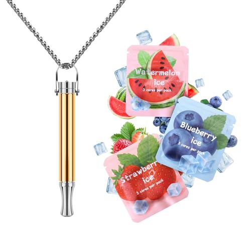 Astofli Stop Smoking Inhaler Breathing Necklace - (Resistance Upgraded Version) Quit Smoke Anxiety Relief Flavored - Smokeless Quitting Breathing Free - Air Inhalers Device with Flavor Pack