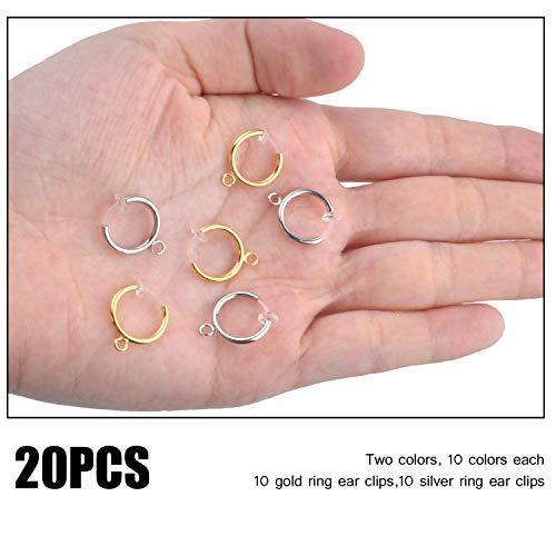 Convertidores para aretes clip-on, 20 piezas, color plata y dorado miniatura 6