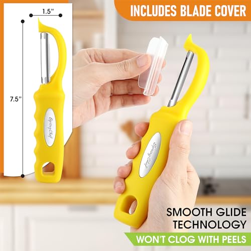 Image of Spring Chef Swivel Potato Peeler with Soft Grip Handle, Set of 2, Yellow