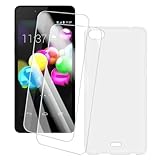 OAGELIM 2er Pack Bildschirm Schutzfolie + Hülle Kompatibel mit Wiko Highway Pure 4G (4.8 Zoll) Künstlerisch Bedruckte Hülle & Gehärtetes Glas Kratzfest (Weiß)