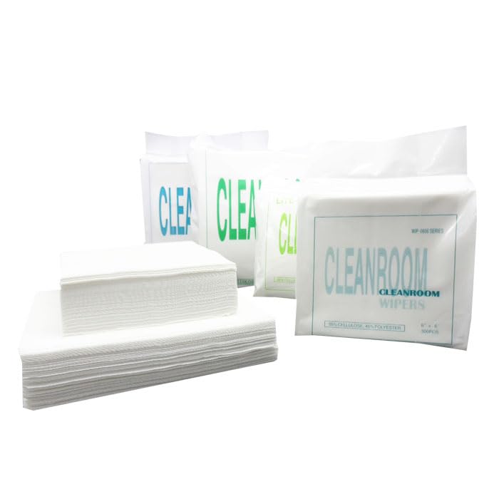 Sanbo Cleanroom Paper 6 x 6 Double Knit 55 Cellulose 45 Polyester Wipers Lint Free Paper Laser Sealed