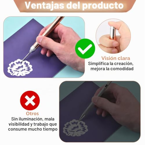 Miniatura 5 de Zstg 5 Piezas Kit De Deshierbe De Vinilo Con Luz, Herramientas De Vinilado Para Manualidades, Proyectos, Cameos Y Letras, Incluye Ganchos De Deshierbe Y Pinzas