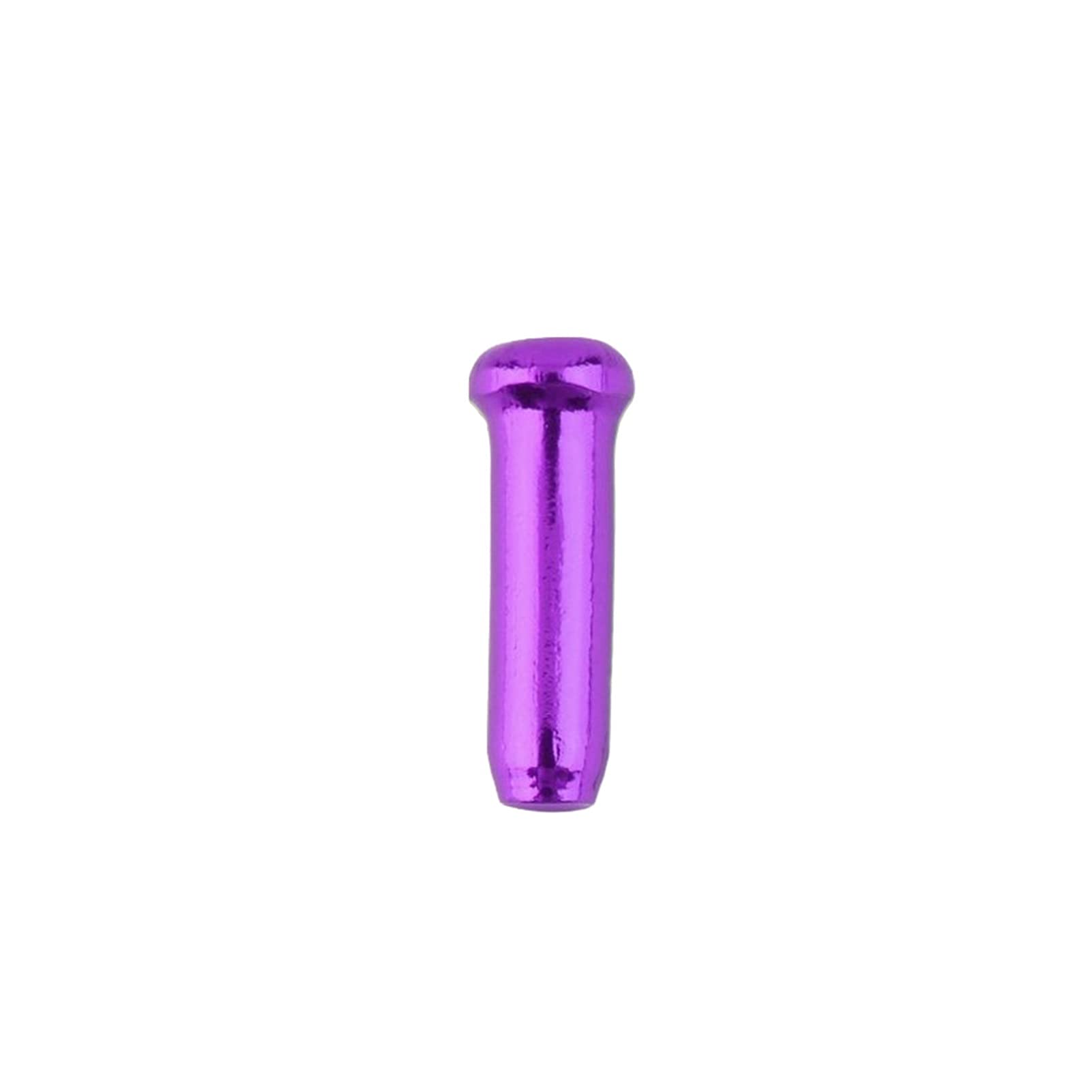 KEXYOAN Bike Cable End Caps 50 Pcs/Lot Bicycle Aluminum Alloy Brake Shifter Inner Tips Crimps Bicycles Derailleur Shift Cables(50pc Purple)