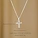 Mustard Seed Cross Necklace for Women 925 Sterling Silver Crucifix Necklace Dainty 14K Gold Plated Christian Necklaces Faith Pray Religious Jewelry Baptism Confirmation Easter Gifts (Cross-Silver)