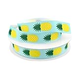 Homeford Summer Tropical Pineapples Grosgrain Ribbon, 5/8-inch, 10-Yard, Aqua