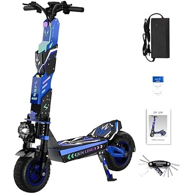 JL80 Electric Scooter for Adults, 6000W Peak Dual Motor, 60V Long Range Battery, Up to 52 Miles & 45 MPH, Off-Road Folding E Scooter with Hydraulic Disc Brakes, App Control NFC Unlock