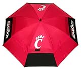 Team Golf NCAA Cincinnati Bearcats Golf Umbrella 62" Golf Umbrella with Protective Sheath, Double Canopy Wind Protection Design, Auto Open Button