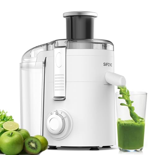 SiFENE Compact Juicer Machines, Centrifugal Juice Extractor for Fresh Fruit & Vegetable Juice, 3-Speed Settings, BPA-Free, User-Friendly, Easy to Clean, White SiFENE Compact Juicer Machines, Centrifugal Juice Extractor for Fresh Fruit & Vegetable Juice, 3-Speed Settings, BPA-Free, User-Friendly, Easy to Clean, White
