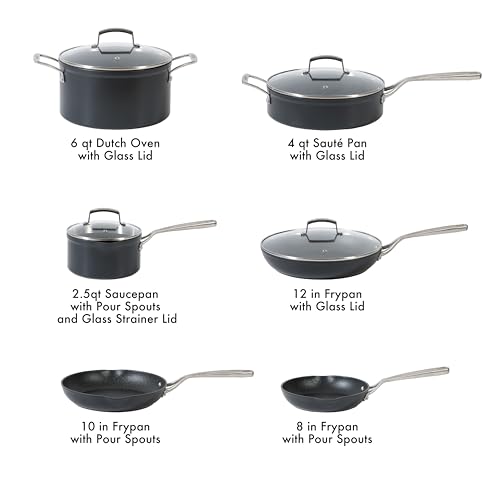 Babish 10 Piece Hard Anodized Laser Titanium Forever Non Stick Technology Durable Pots and Pans Cookware Set - Black by Babish - Image 3