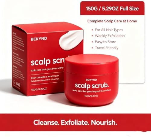 Bekynd Scalp Scrub Red Jar, Gentle Exfoliating Formula,150G/5.29OZ (1PCS) - 2