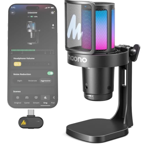 MAONO DGM20W Wireless Gaming Microphone for PC & Smartphones