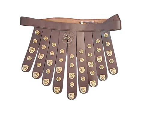 Roman Leather Belt |Medieval Armour Cingulum |Legionary Brass Medieval Roman Soldier Belt, Legion Brown