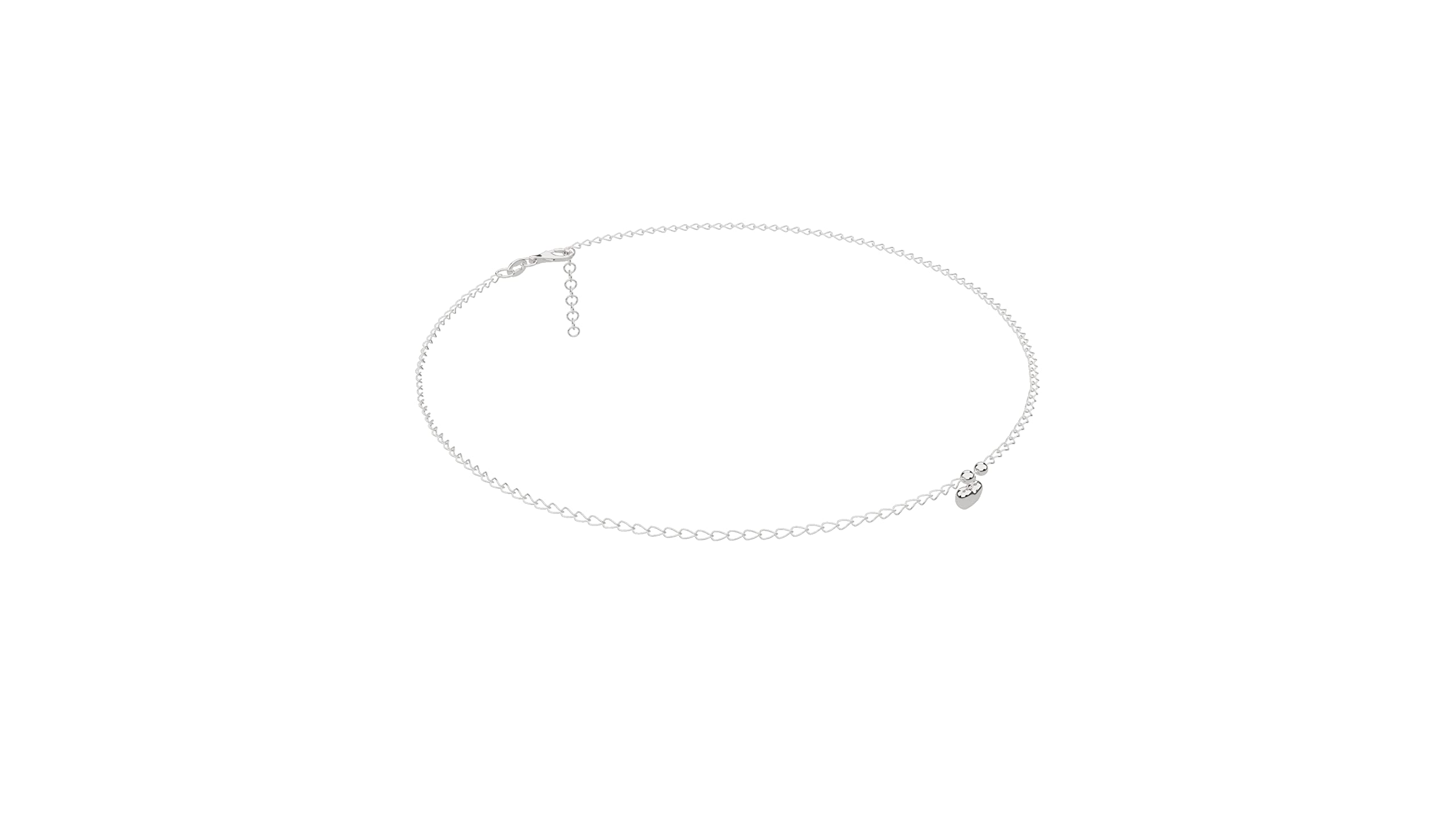 Cavigliera italiana con fine placcatura in oro 18 carati – Lunghezza regolabile da 22 a 25 cm – Cavigliera impermeabile con elegante sacchetto di velluto per donne, donne e ragazze, 22 cm, Argento