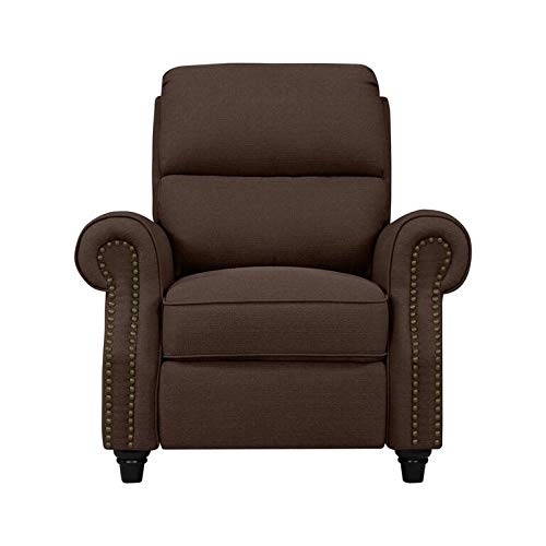 Domesis Cortez - Linen Push Back Recliner Chair, Brown #TOP1