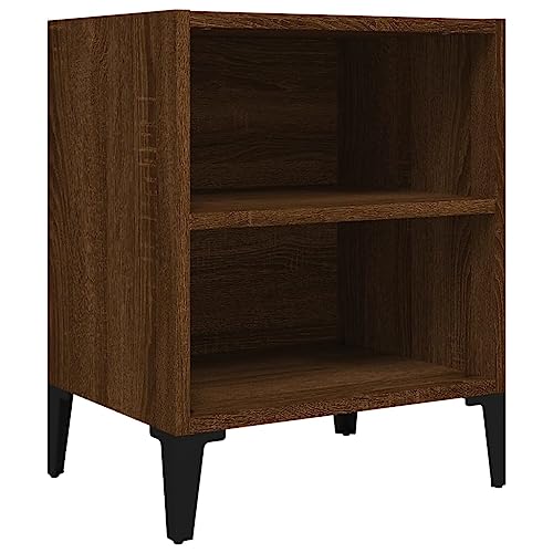 Table de chevet chêne marron pour optimiser le rangement du lit - 4